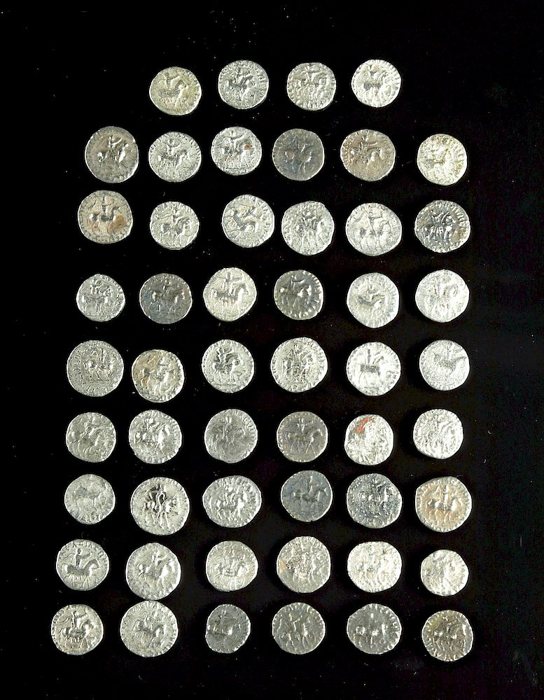 Appraisal: Lot of Ancient Indo-Scythian Silver Coins - g Central Asia