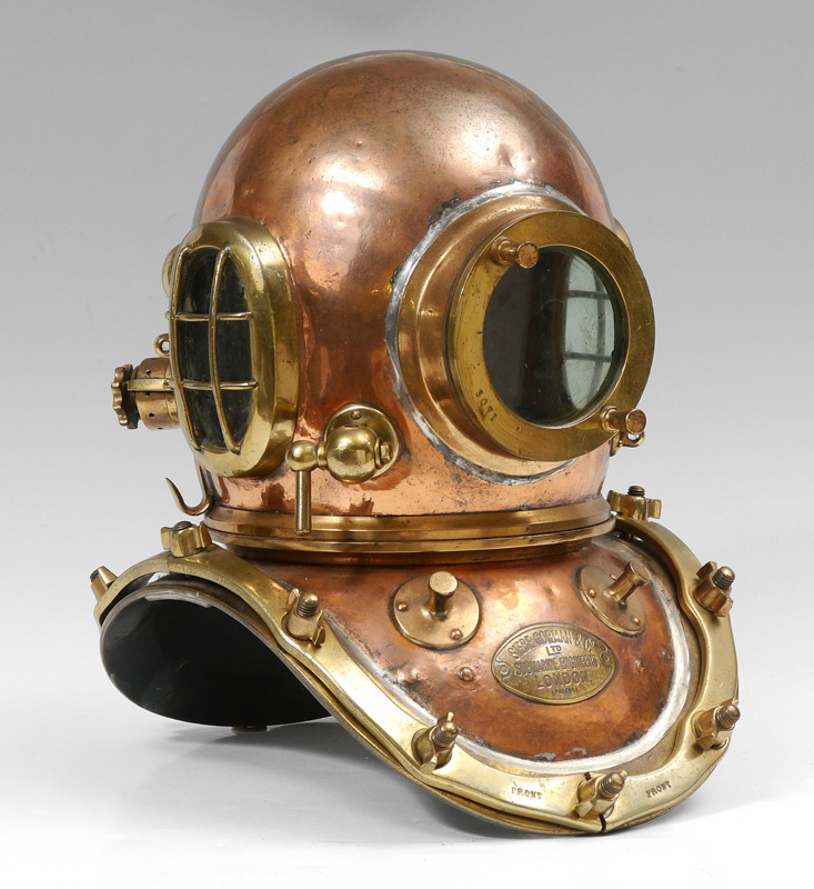 Appraisal: SIEBE GORMAN BOLT DIVING HELMET Copper and brass construction matching