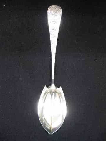 Appraisal: Victorian Sterling Silver Berry Spoon fancy floral bright cut with