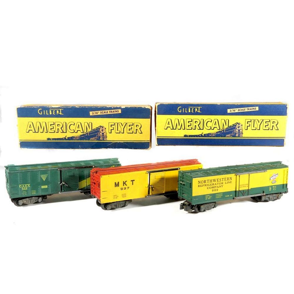 Appraisal: AF S Boxcars and Reefer Lot AF S gauge MKT