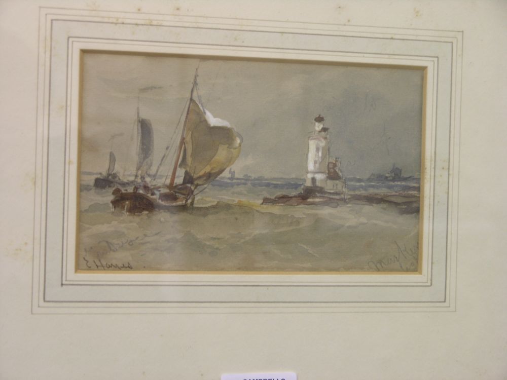 Appraisal: Edwin Hayes - - watercolour - coastal view with sailing