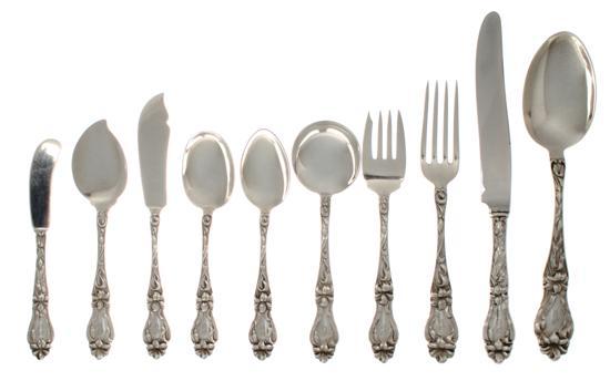 Appraisal: n American Silver Flatware Service F W Whiting in the