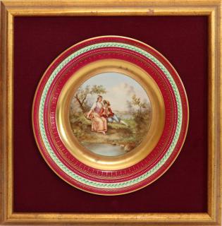 Appraisal: ROYAL VIENNA PORCELAIN PLATE ROYAL VIENNA PORCELAIN PLATE DIA FRAMED