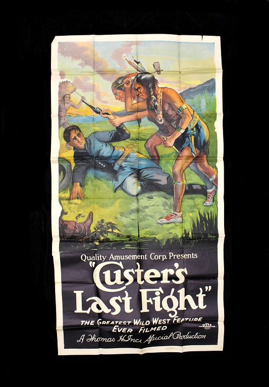 Appraisal: LARGE RARE Custer's Last Fight Film Poster c From a