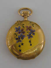 Appraisal: A k gold and enamel fob watch The back of