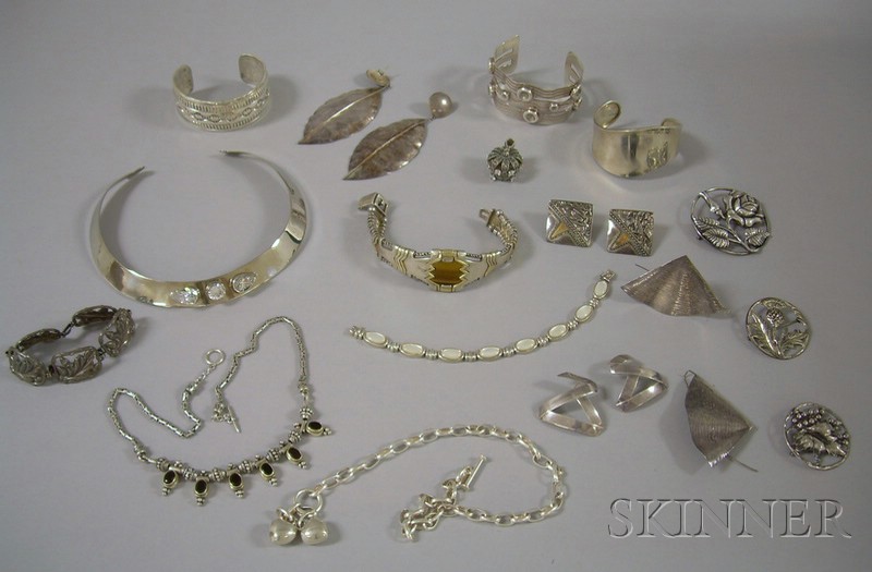 Appraisal: Group of Mostly Sterling Silver Jewelry including two sterling Mexican