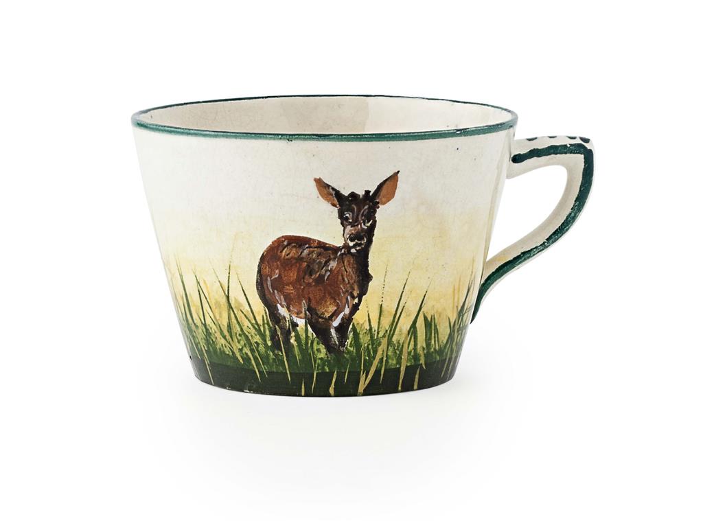 Appraisal: WEMYSS WARE A 'HINDS IN A LANDSCAPE' SINGLE CUP CIRCA