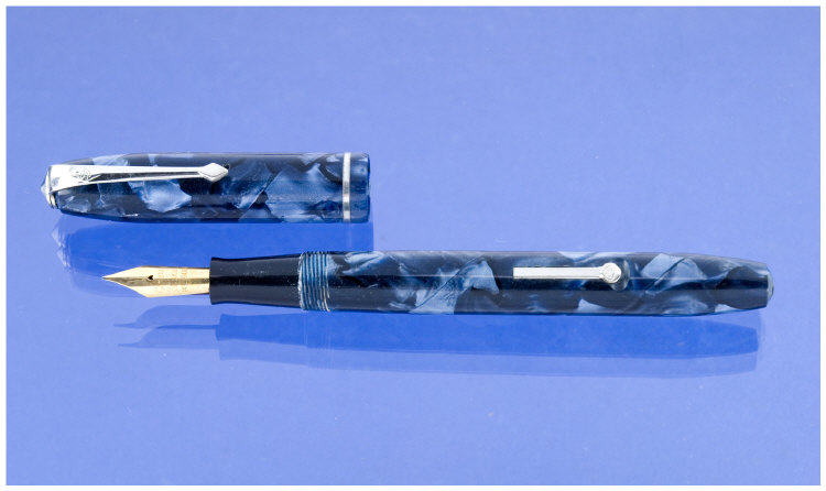 Appraisal: Conway Stewart in light dark blue marble lever filler England