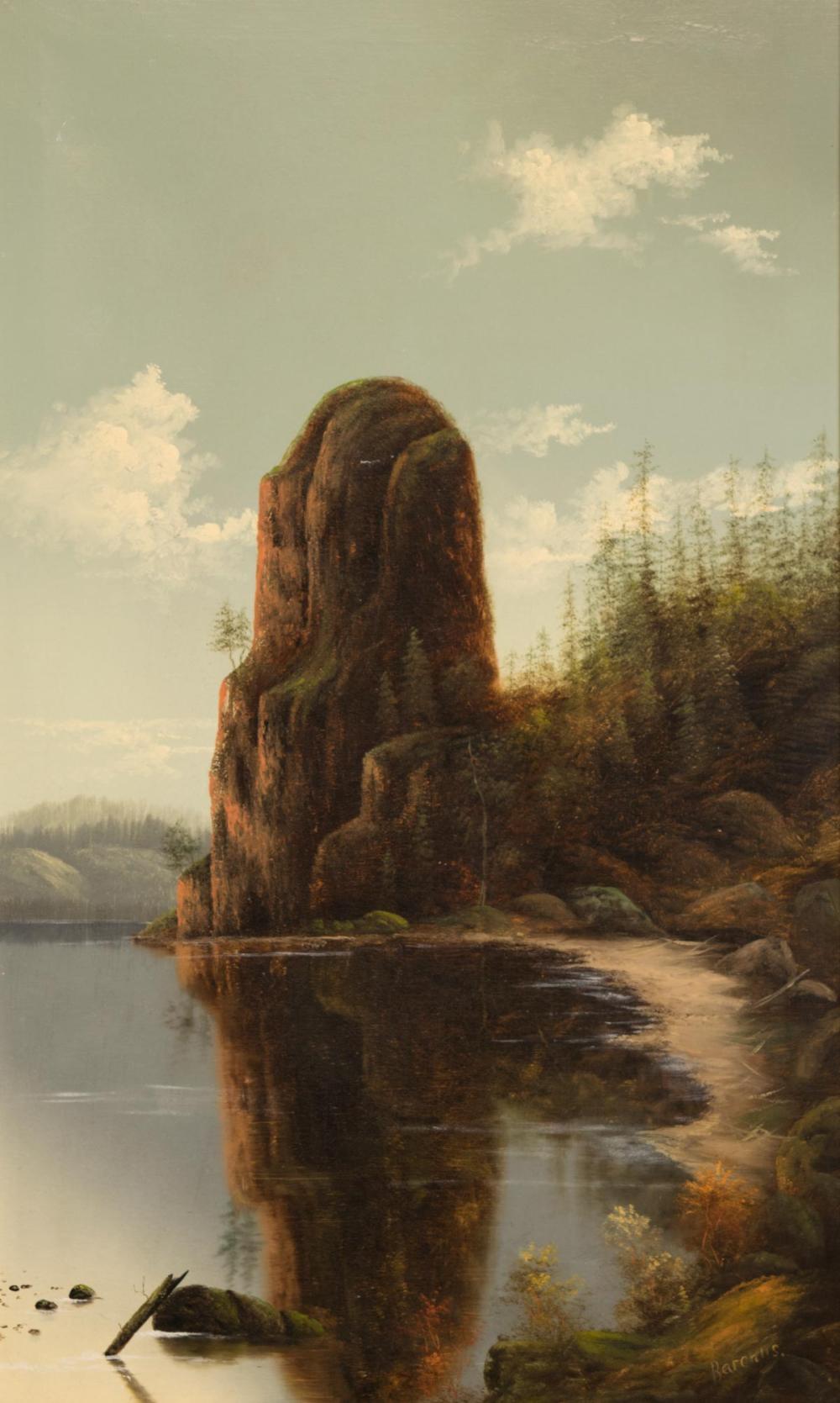 Appraisal: ELIZA BARCHUS Oregon - oil on canvas Rooster Rock along