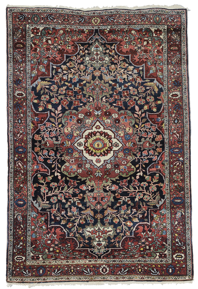 Appraisal: Ferahan Sarouk Rug Persian th century central medallion with pendants