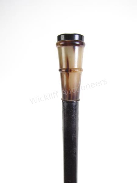 Appraisal: Tortoise Shell Blow Dart Cane solid ebony shaft tortoise shell