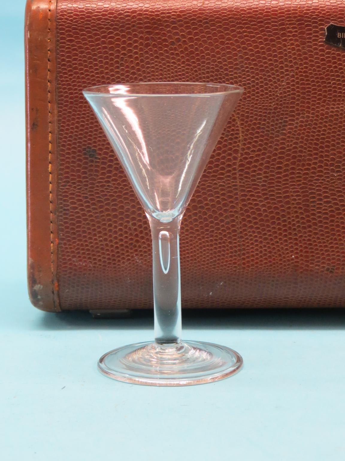 Appraisal: A George II-style wine glass two-piece construction with funnel bowl