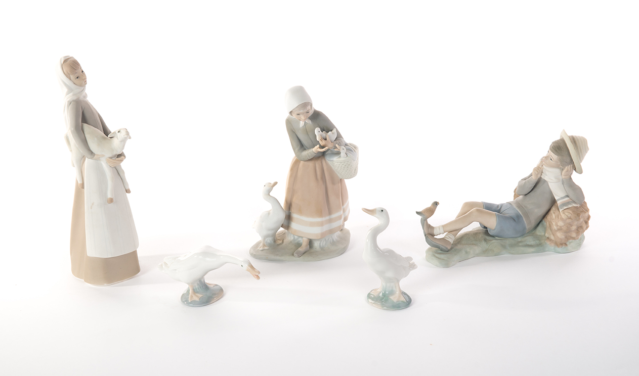 Appraisal: FIVE LLADRO FIGURINES Spain late th century Three have matte