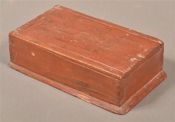 Appraisal: PA th Cent Red Painted Softwood Spice Box Pennsylvania th