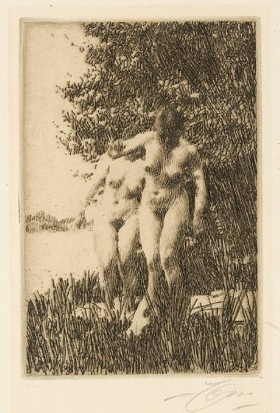 Appraisal: Anders Zorn Swedish - Adler HH Etching on Van Gelder