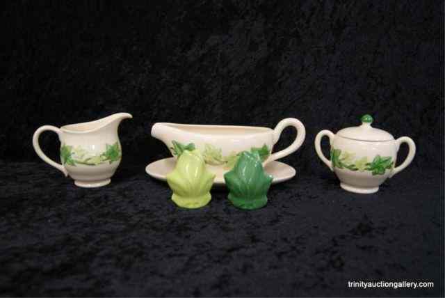 Appraisal: Vintage Franciscan China ''Ivy'' Pattern ServersFrom the estate is a