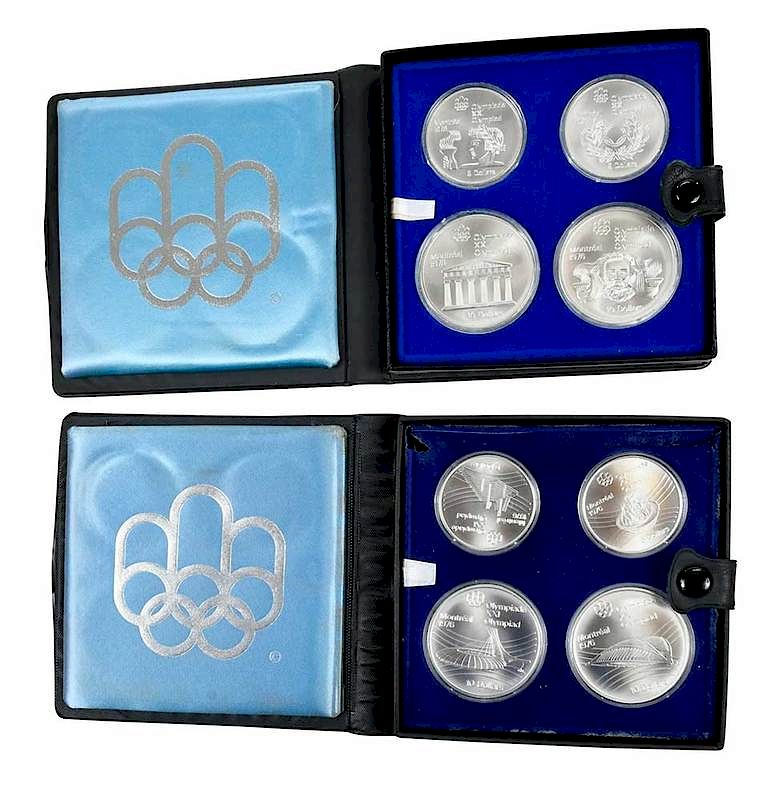 Appraisal: Montreal Sterling Silver Olympic Coins issued in four-piece sets Royal