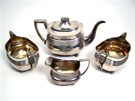 Appraisal: A matched George III four piece tea set London and