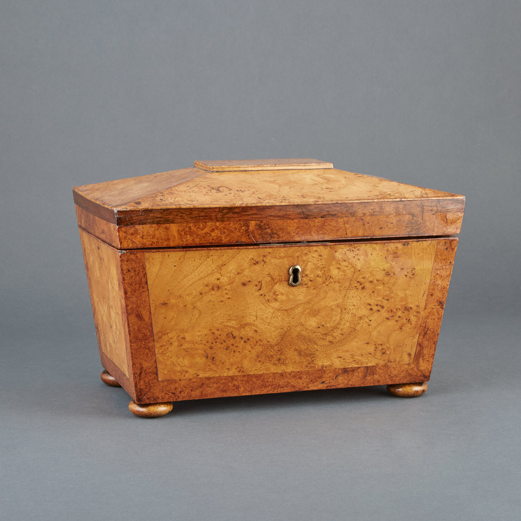 Appraisal: Regency Burr-Elm Tea Caddy First quarter of the th century