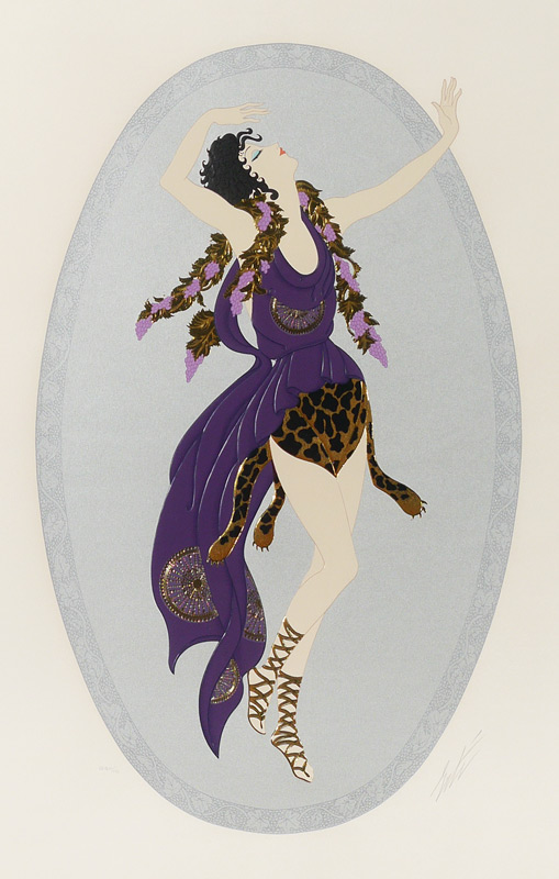 Appraisal: ERTE French - ''Grape Lady'' Serigraph Sight size '' x