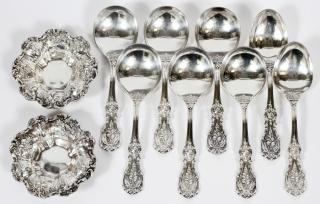 Appraisal: REED AND BARTON STERLING FRANCIS I CREME SOUP SPOONS SUGAR