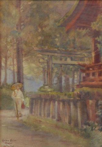 Appraisal: HYDE Helen Watercolor on Paper Nikko Signed and inscribed '