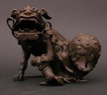 Appraisal: Chinese Bronze Inscenser Late Ching Period A Mother and pup