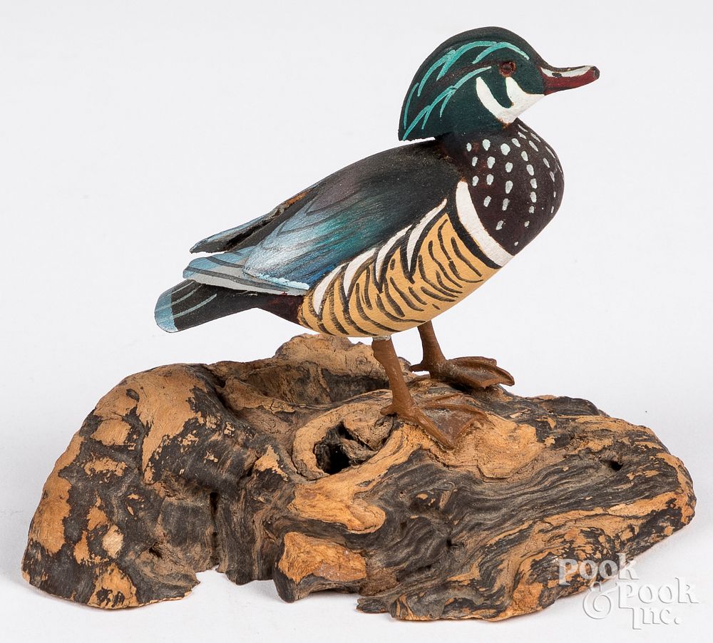 Appraisal: William Reinbold miniature wood duck decoy William Reinbold Chestertown Maryland