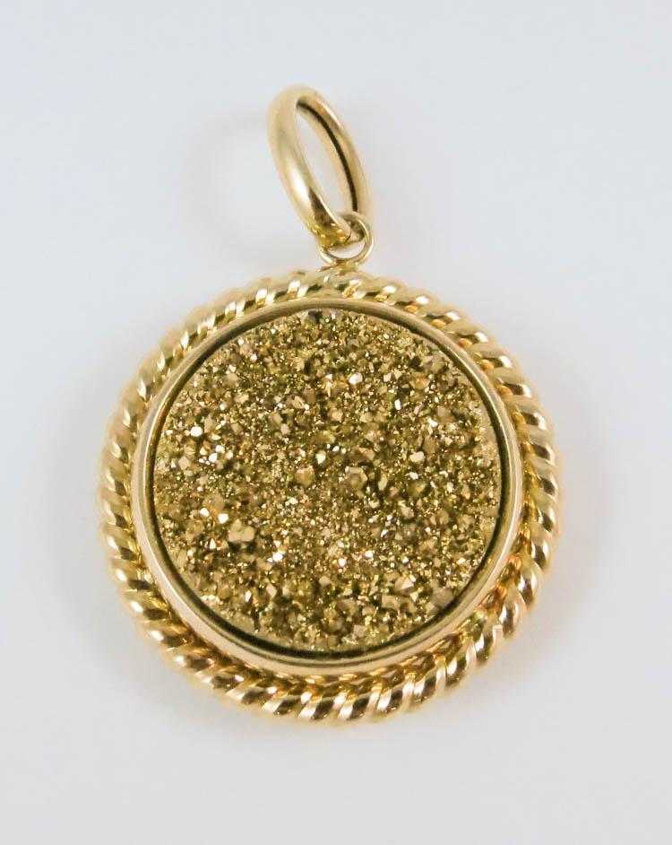 Appraisal: ITALIAN DRUZY AND FOURTEEN KARAT GOLD PENDANT with a gold