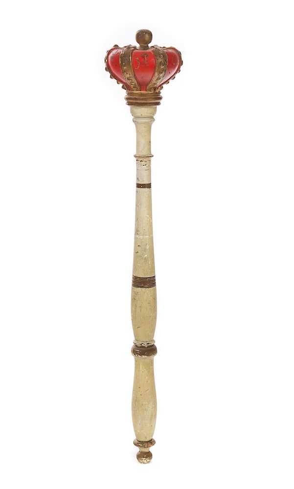 Appraisal: IOOF Odd Fellows Folk Art Painted Scepter Measures tall x