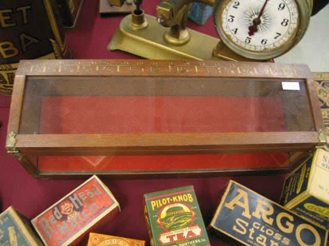 Appraisal: Store Counter Top Display Case oak hinged top glass on