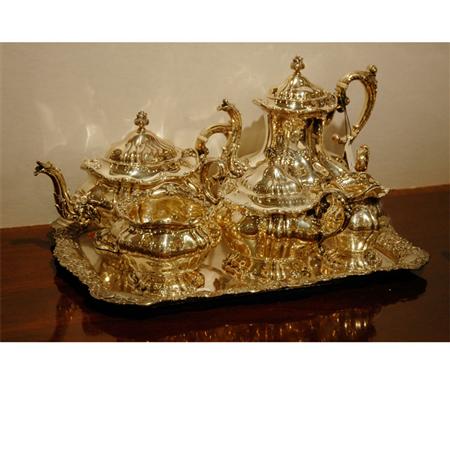 Appraisal: Sterling Silver Five-Piece Tea and Coffee Service Together with a