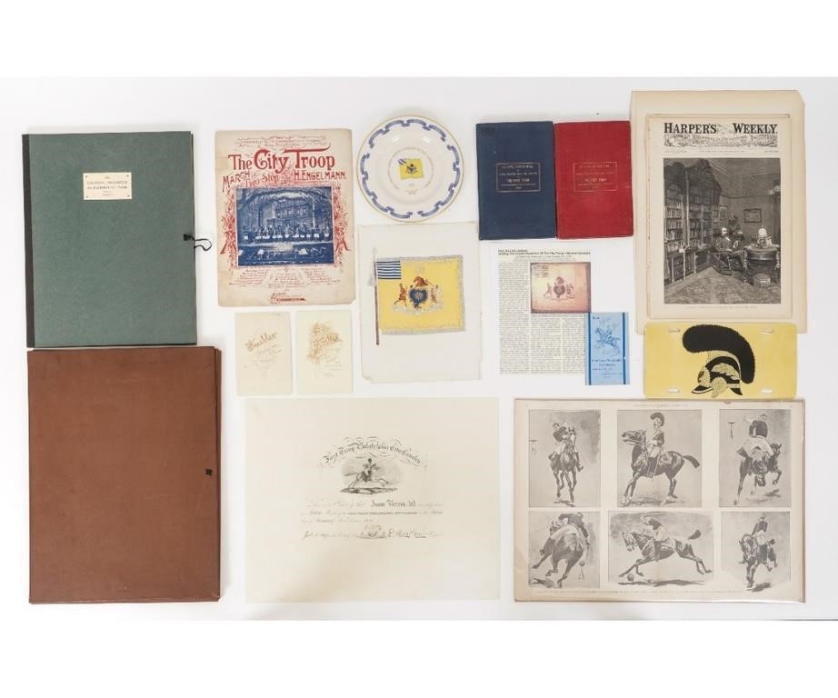 Appraisal: First City Troop Philadelphia Cavalry ephemera to include a book