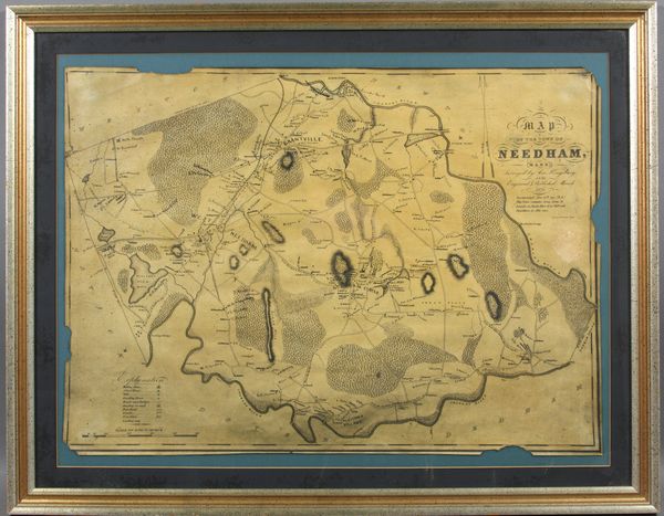 Appraisal: Map of Needham Massachusetts dated x in frame x Paper