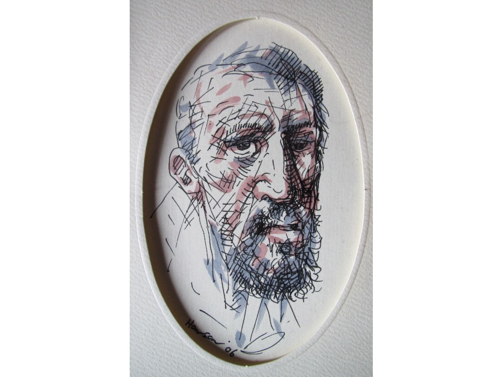 Appraisal: PETER HOWSON OBE b PORTRAIT HEAD OF A BEARDED MAN