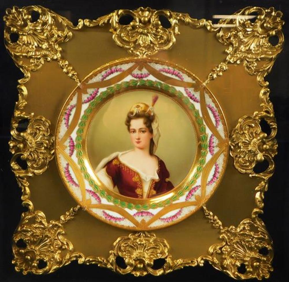 Appraisal: Hand-painted Royal Vienna style portrait plate Duchesse de Maine signed