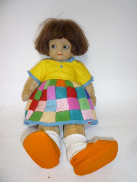 Appraisal: A Chad Valley Bambina girl doll velvet covered with moulded