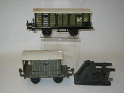 Appraisal: A Marklin Gauge covered goods wagon L M S with