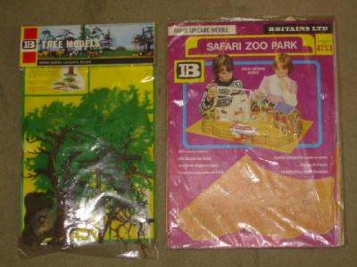 Appraisal: Britains Make-Up Card Model Safari Zoo Park and Tree Models