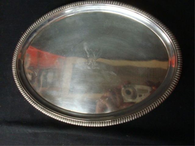 Appraisal: English silver oval hallmarked footed tray Bearing hall marks From