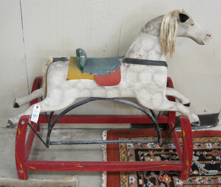 Appraisal: AN AMERICAN ROCKING HOBBY HORSE a painted wood jumper on