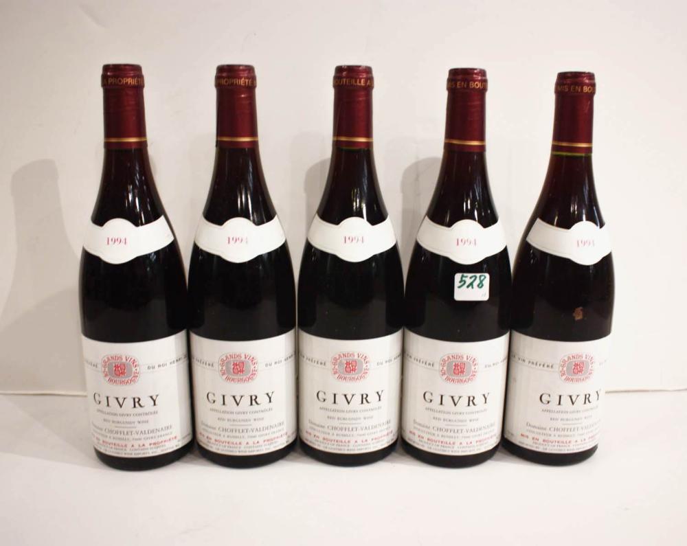 Appraisal: GIVRY DOMAINE CHOFFLET-VALDENAIRE RED BURGUNDY Burgundy France