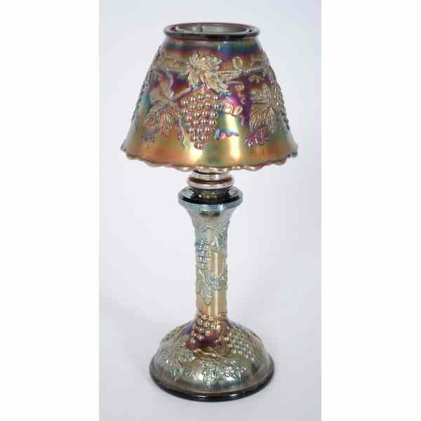 Appraisal: Northwood Grape and Cable Candle Lamp America early th century