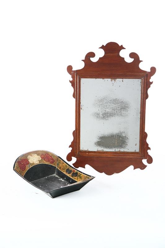 Appraisal: MIRROR AND TOLE TRAY American late th-early th century Tole