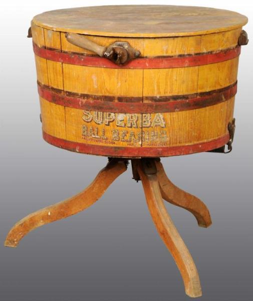 Appraisal: Early Wooden Superba Washing Machine Condition Very Good Size T