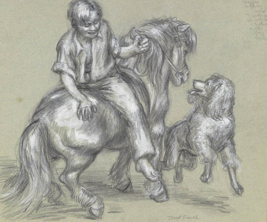 Appraisal: JARED FRENCH A Boy Riding a Miniature Pony with a