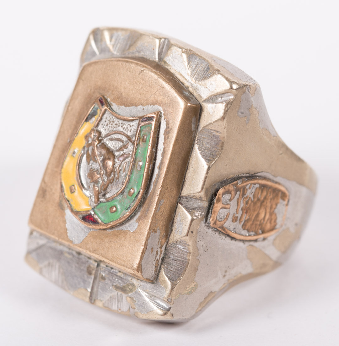 Appraisal: A Gentleman's Equestrian Ring handmade ring from the 's with