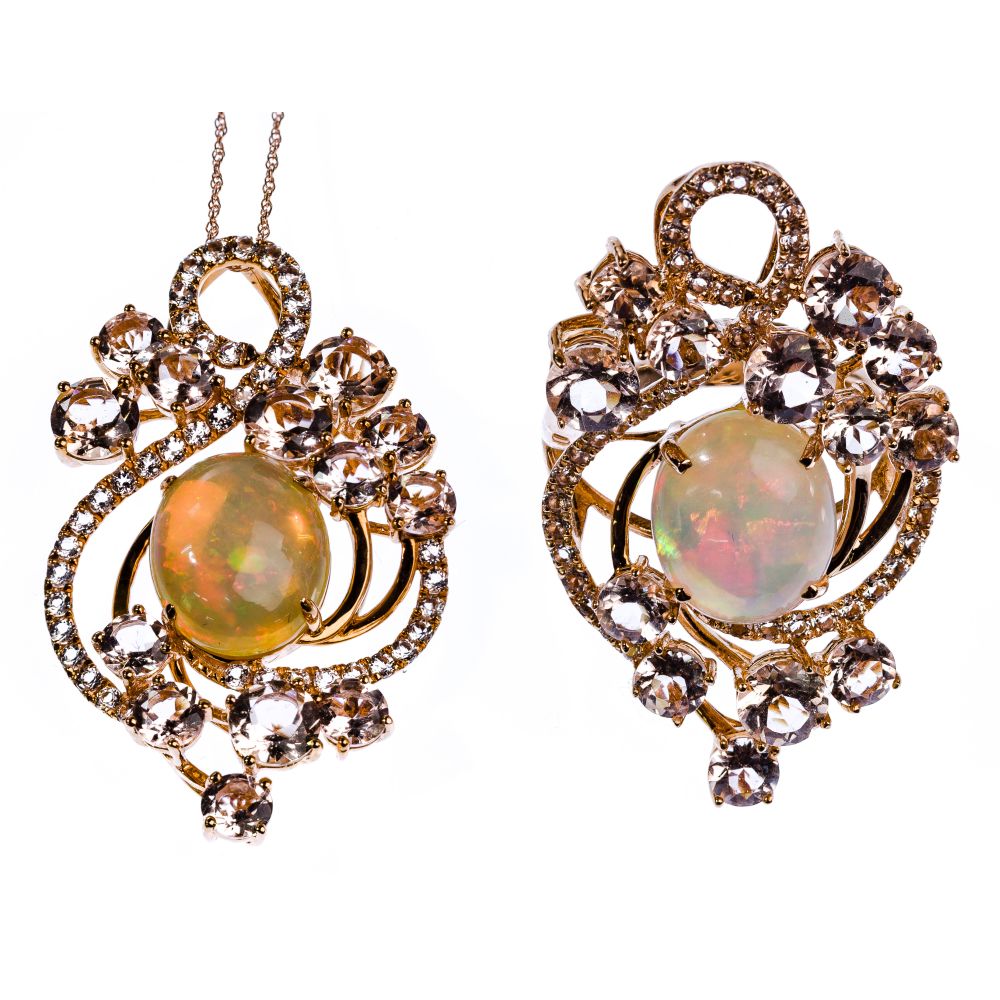 Appraisal: LEVIAN K ROSE GOLD OPAL AND SEMI-PRECIOUS GEMSTONE JEWELRY items