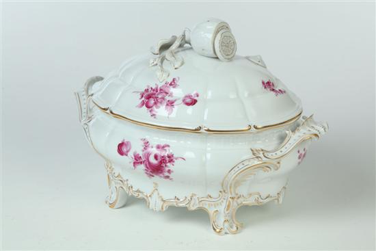 Appraisal: NYMPHENBURG TUREEN Germany early th century porcelain Rococo-style tureen with