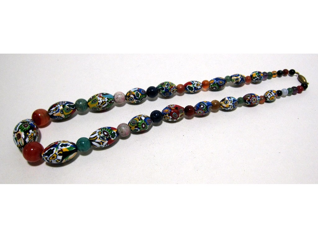 Appraisal: String of millefiori beads